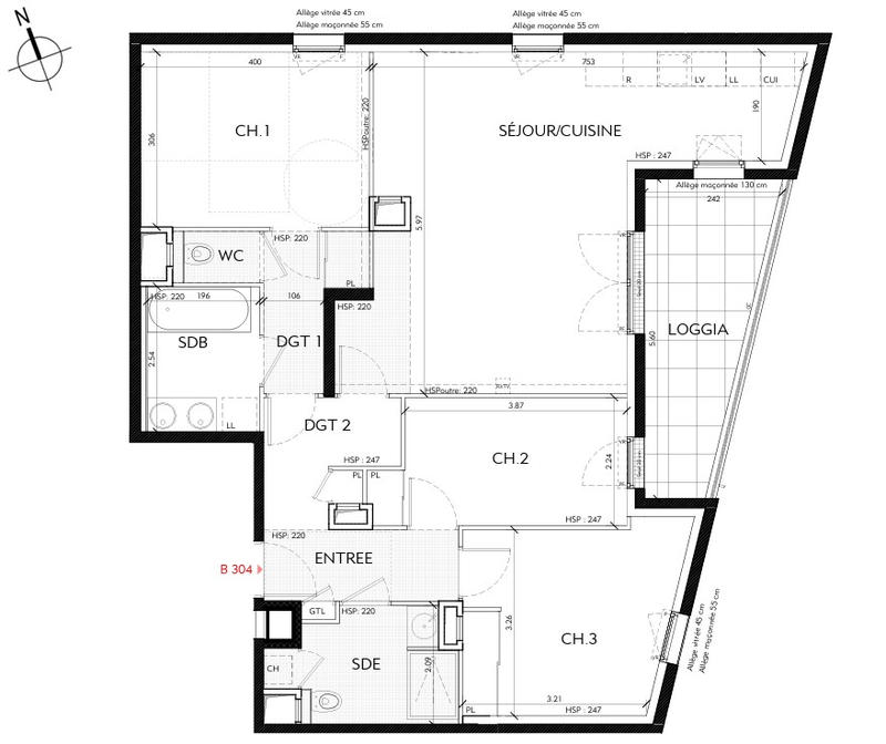 Appartement - 90 m² - 4 pièces