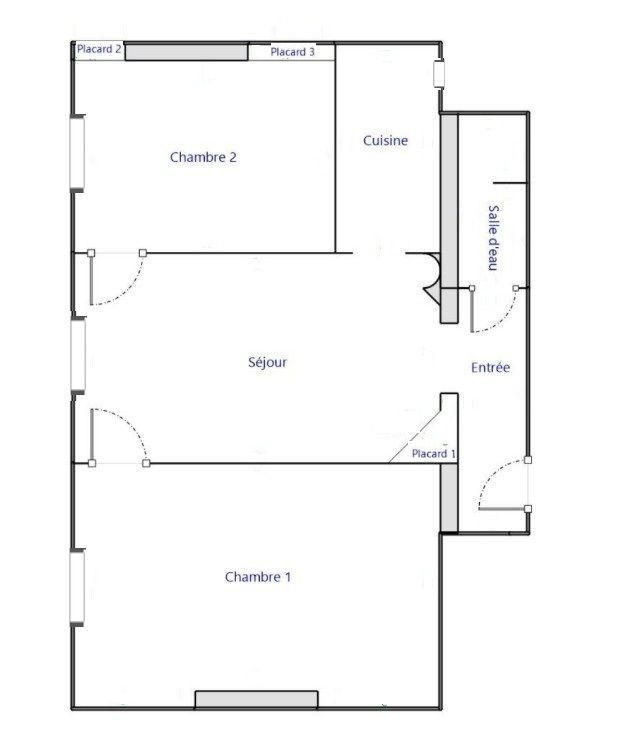 Appartement - 53 m² - 3 pièces