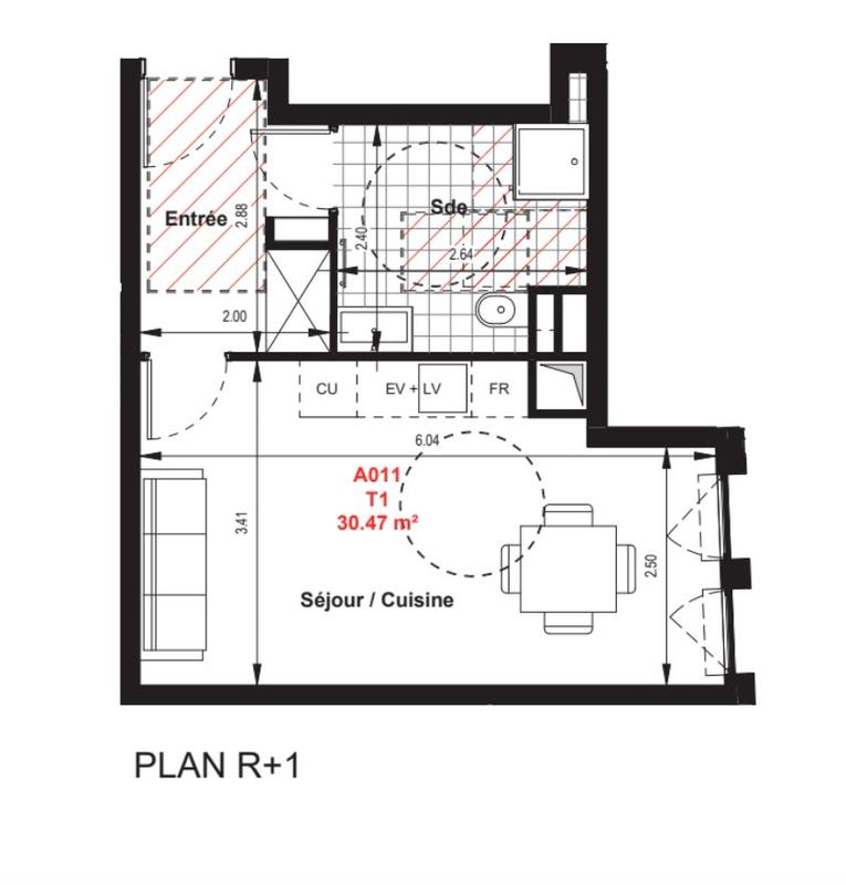 Appartement - 30 m² - 1 pièce