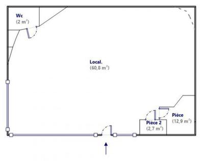 Bureau - 78 m² - 2 pièces