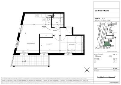Appartement - 62 m² - 3 pièces