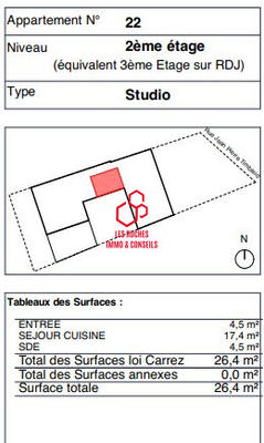 Appartement - 26 m² - 2 pièces