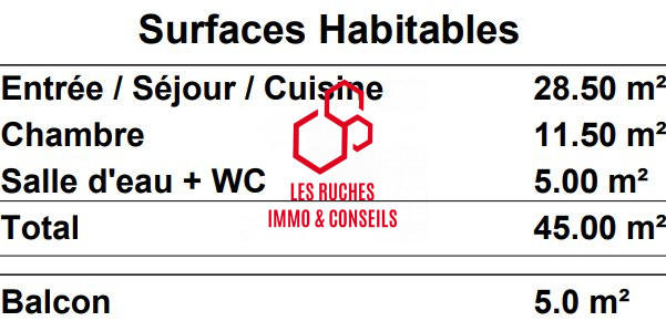 Appartement - 45 m² - 2 pièces
