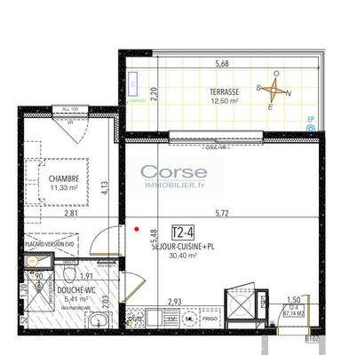 Appartement - 47 m² - 2 pièces