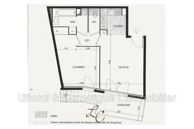 Appartement - 46 m² - 2 pièces