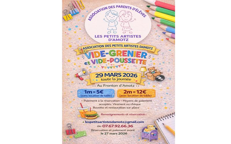 Les petits artistes d'amotz : vide grenier - vide poussette