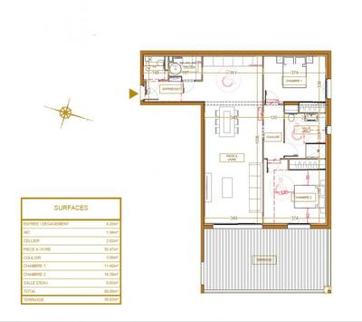 Appartement - 80 m² - 3 pièces