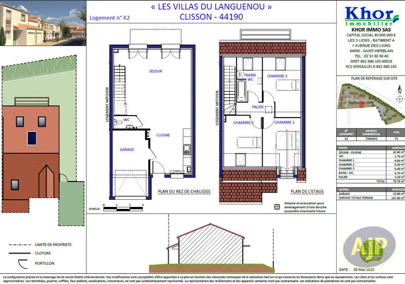 Maison - 80 m² - 4 pièces