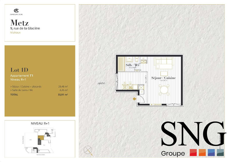 Appartement - 38 m² - 1 pièce