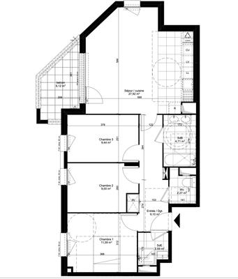 Appartement - 76 m² - 4 pièces