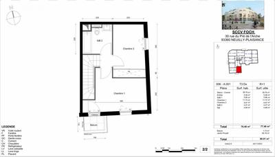 Appartement - 77 m² - 3 pièces