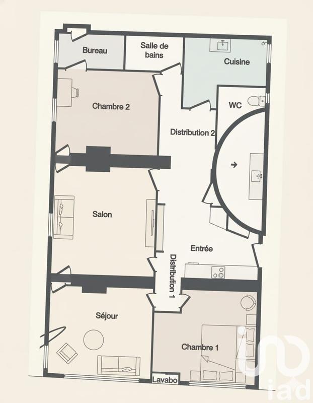 Appartement - 128 m² - 4 pièces