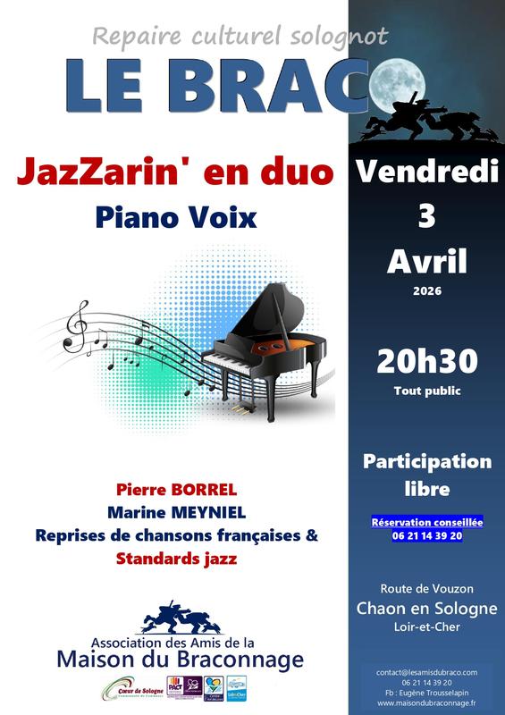 Concert JazZarin' en duo à la Maison du Braconnage de Chaon