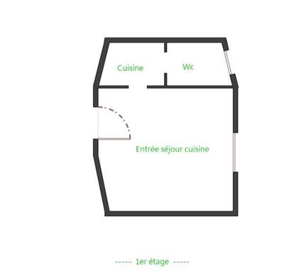 Studio - 14 m² - 1 pièce