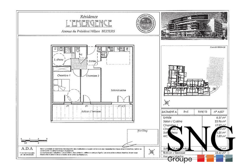 Appartement - 60 m² - 3 pièces