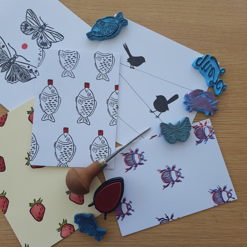 Atelier créatif - Cartes tamponnées