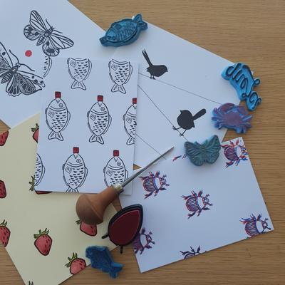 Atelier créatif - Cartes tamponnées