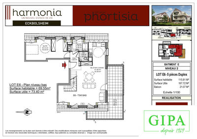 Duplex - 116 m² - 5 pièces