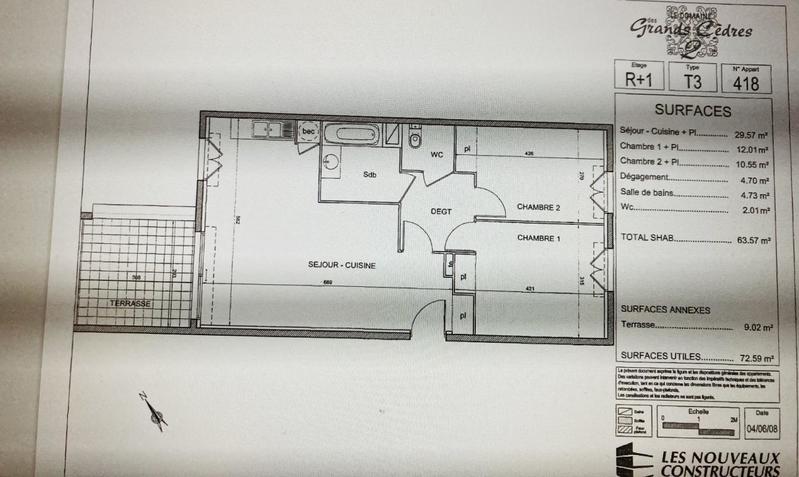 Appartement - 63 m² - 3 pièces