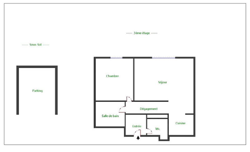 Appartement - 68 m² - 2 pièces