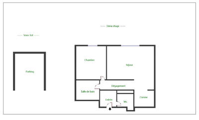 Appartement - 68 m² - 2 pièces