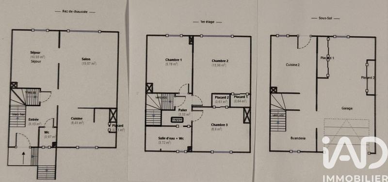Maison de ville - 83 m² - 5 pièces