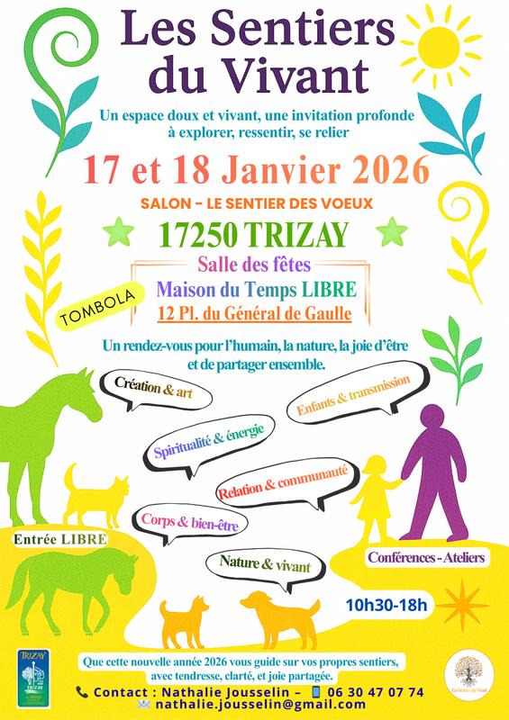 Salon 17 et 18 Janvier 2026 -17250 Trizay-Salon: le sentier des Voeux -Corps &amp; bien‑être,Spiritualité &amp; médecines douces