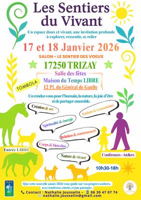 Salon 17 et 18 Janvier 2026 -17250 Trizay-Salon: le sentier des Voeux -Corps &amp; bien‑être,Spiritualité &amp; médecines douces