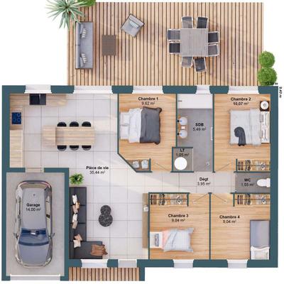 Maison - 85 m² - 6 pièces