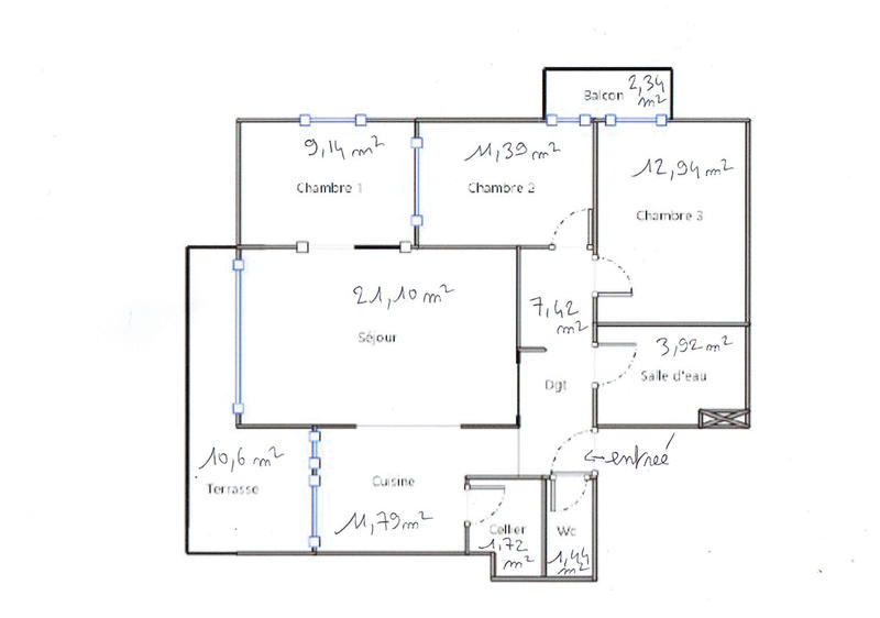 Appartement - 81 m² - 3 pièces