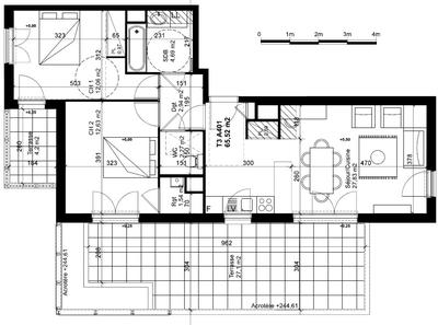 Appartement - 66 m² - 3 pièces