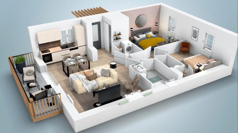 Appartement - 45 m² - 2 pièces