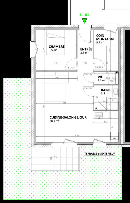 Appartement - 51 m² - 2 pièces