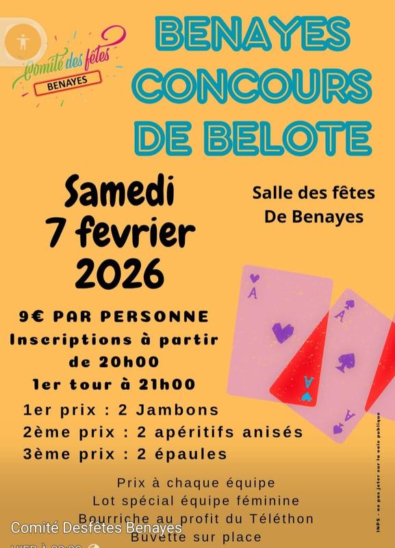 Concours de belote à Benayes