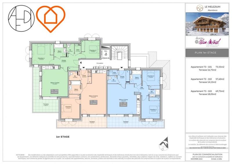 Appartement - 69 m² - 3 pièces