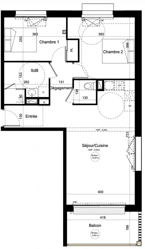 Appartement - 64 m² - 3 pièces