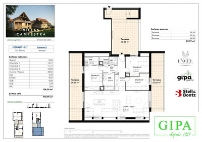 Appartement - 107 m² - 4 pièces