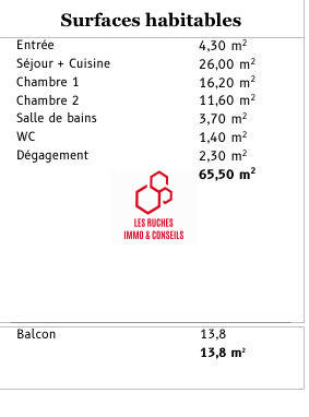 Appartement - 66 m² - 3 pièces