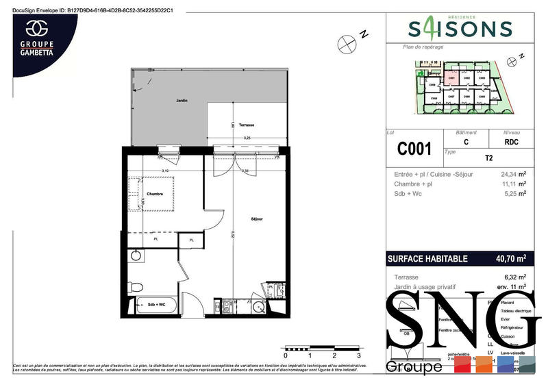 Appartement - 41 m² - 2 pièces