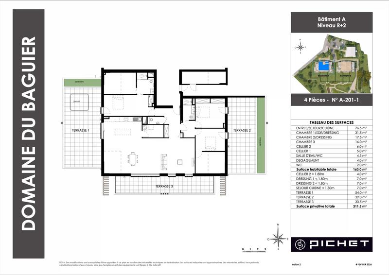 Appartement - 163 m² - 4 pièces