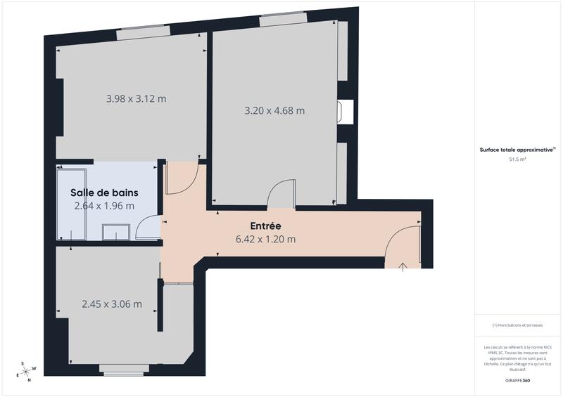 Appartement - 53 m² - 2 pièces