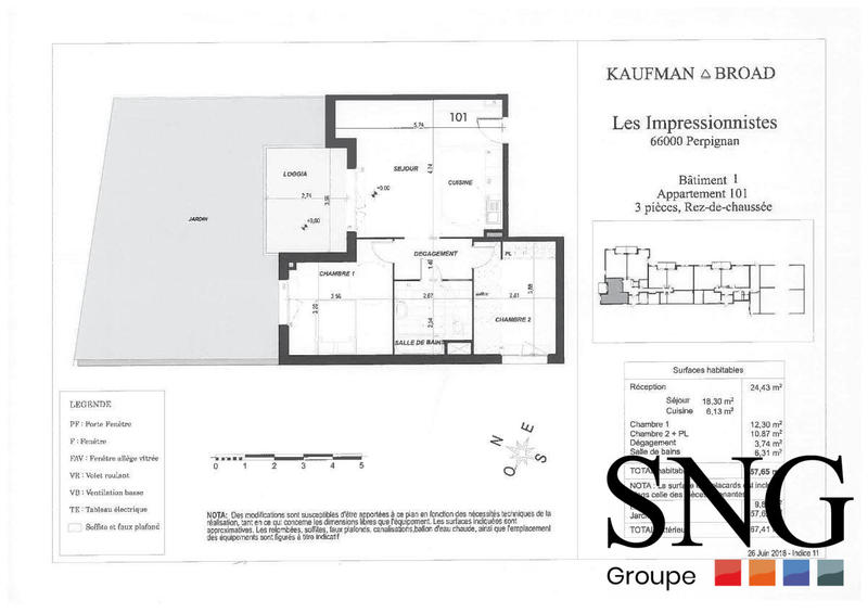 Appartement - 58 m² - 3 pièces