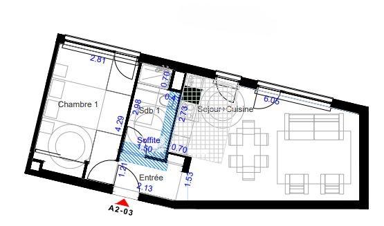 Appartement - 41 m² - 2 pièces