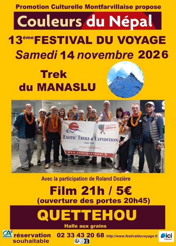 13e Festival du voyage à Quettehou :  film sur le Népal