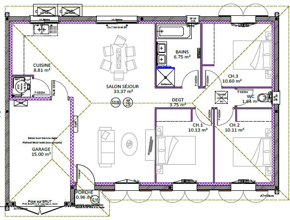 Maison - 86 m² - 4 pièces