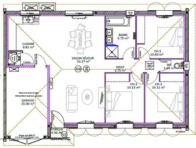 Maison - 86 m² - 4 pièces
