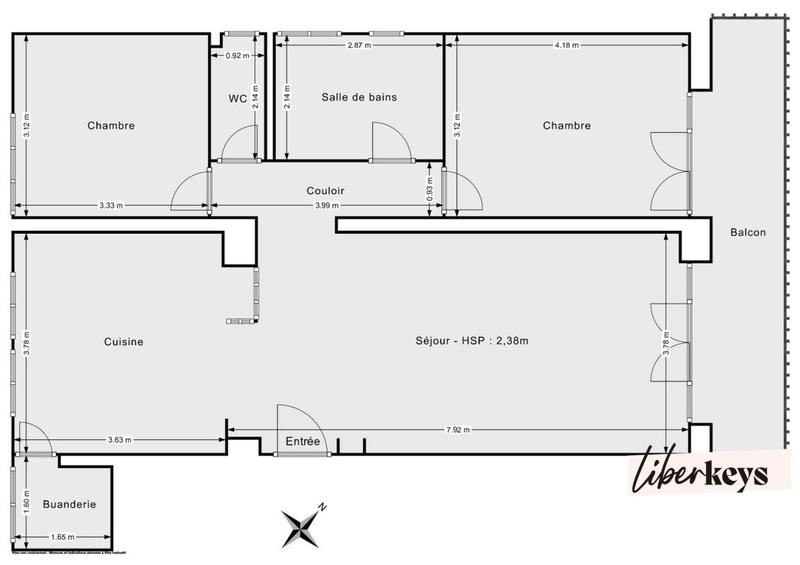 Appartement - 79 m² - 3 pièces