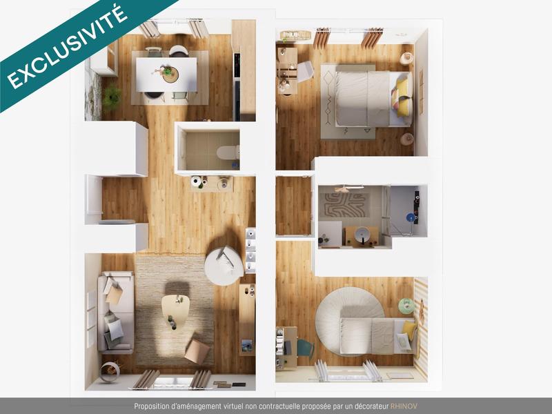 Appartement - 60 m² - 3 pièces