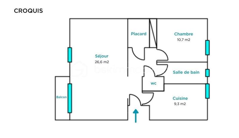 Appartement - 59 m² - 3 pièces