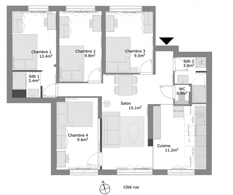 Appartement - 81 m² - 5 pièces